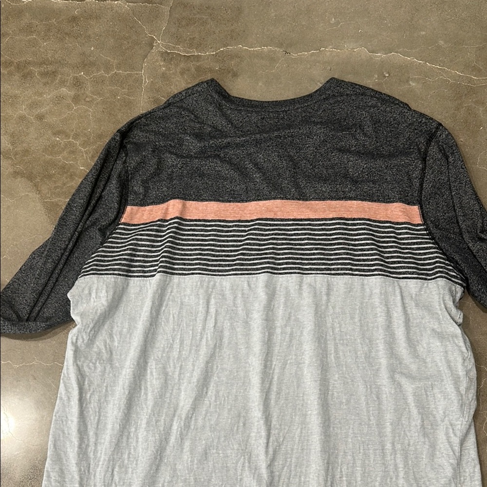 Big & Tall Men's Gray and Black Striped Shirt - Picture 5 of 5